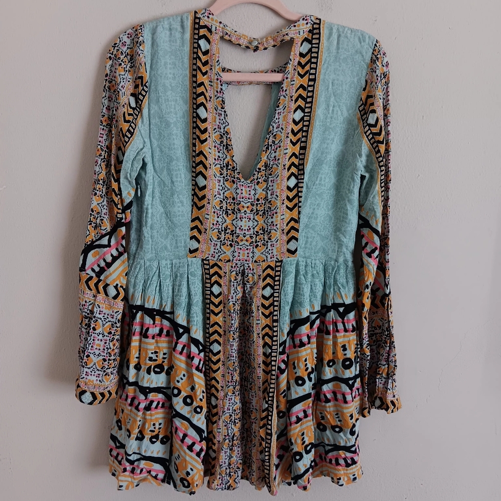 Free People Tegan Border Printed Mini Dress - Picture 2 of 8